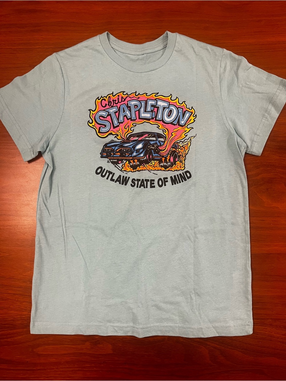 Chris Stapleton "Outlaw State of Mind" Mint Green Graphic Tee - Size S/M